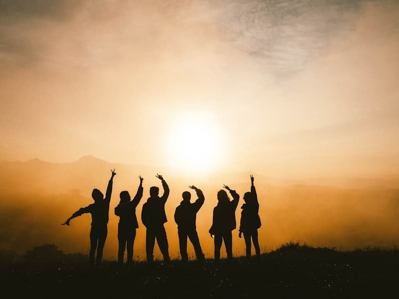 Travellers sharing a moment together